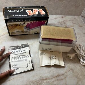 Clairol Quick Lift Vintage Heated Styling Clips Volumizing L-12 Tested W/Box